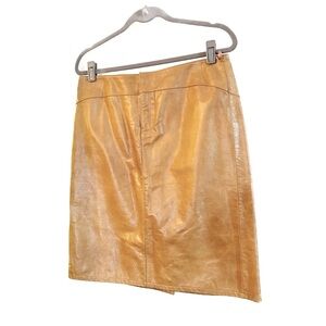 Gap 100% Leather Pencil Fully Lined Pencil Skirt Colour Light Cognac Size 10